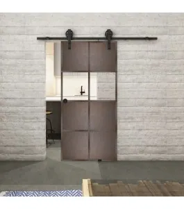 Glasschiebetür BARN-LINE Loft Rosteisen Genietet 29 Auf Klarglas