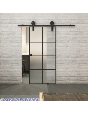 Glasschiebetür BARN-LINE Loft Schwarzlack 06 Blickdicht