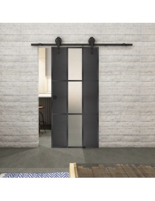 Glasschiebetür BARN-LINE Loft Schwarzeisen Genietet 36 Blickdicht