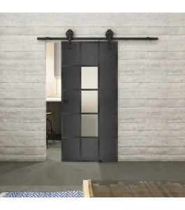 Glasschiebetür BARN-LINE Loft Schwarzeisen Genietet 34 Blickdicht