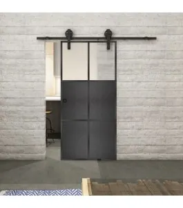 Glasschiebetür BARN-LINE Loft Schwarzeisen Genietet 19 Blickdicht