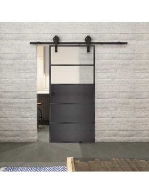 Glasschiebetür BARN-LINE Loft Schwarzeisen Genietet 13 Blickdicht