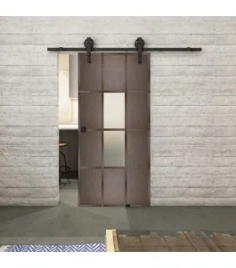 Glasschiebetür BARN-LINE Loft Rosteisen Genietet 35 Blickdicht