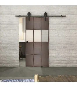 Glasschiebetür BARN-LINE Loft Rosteisen Genietet 32 Blickdicht