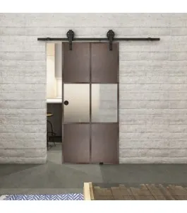 Glasschiebetür BARN-LINE Loft Rosteisen Genietet 30 Blickdicht