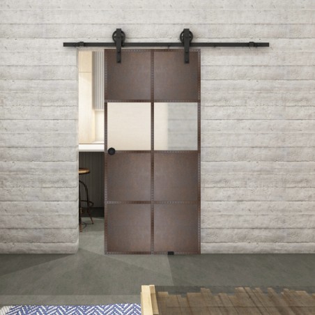 Glasschiebetür BARN-LINE Loft Rosteisen Genietet 29 Blickdicht