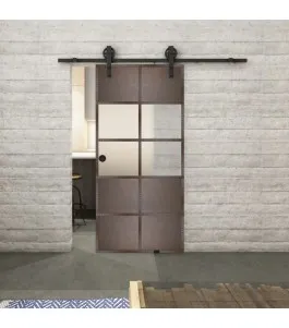 Glasschiebetür BARN-LINE Loft Rosteisen Genietet 28 Blickdicht