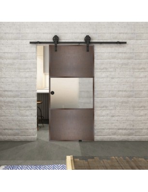 Glasschiebetür BARN-LINE Loft Rosteisen Genietet 27 Blickdicht