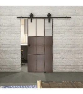 Glasschiebetür BARN-LINE Loft Rosteisen Genietet 23 Blickdicht