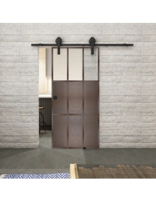Glasschiebetür BARN-LINE Loft Rosteisen Genietet 23 Blickdicht