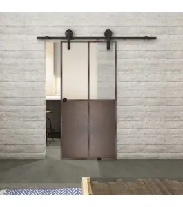 Glasschiebetür BARN-LINE Loft Rosteisen Genietet 20 Blickdicht