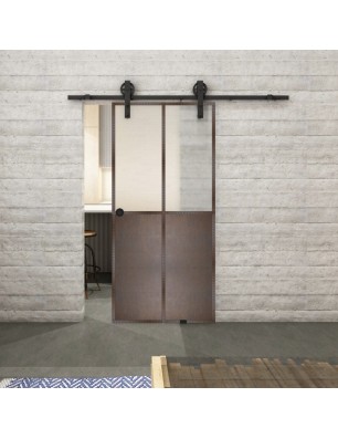 Glasschiebetür BARN-LINE Loft Rosteisen Genietet 20 Blickdicht