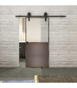 Glasschiebetür BARN-LINE Loft Rosteisen Genietet 16 Blickdicht