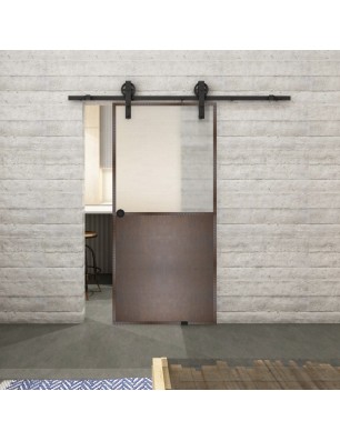 Glasschiebetür BARN-LINE Loft Rosteisen Genietet 16 Blickdicht
