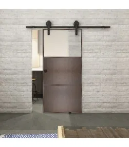 Glasschiebetür BARN-LINE Loft Rosteisen Genietet 15 Blickdicht