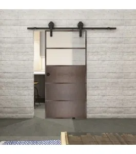 Glasschiebetür BARN-LINE Loft Rosteisen Genietet 13 Blickdicht