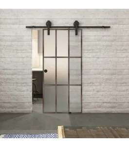 Glasschiebetür BARN-LINE Loft Rosteisen Genietet 11 Blickdicht