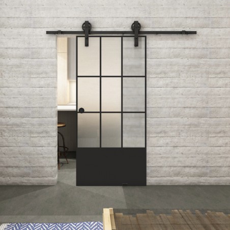 Glasschiebetür BARN-LINE Loft Schwarzlack 38 Blickdicht