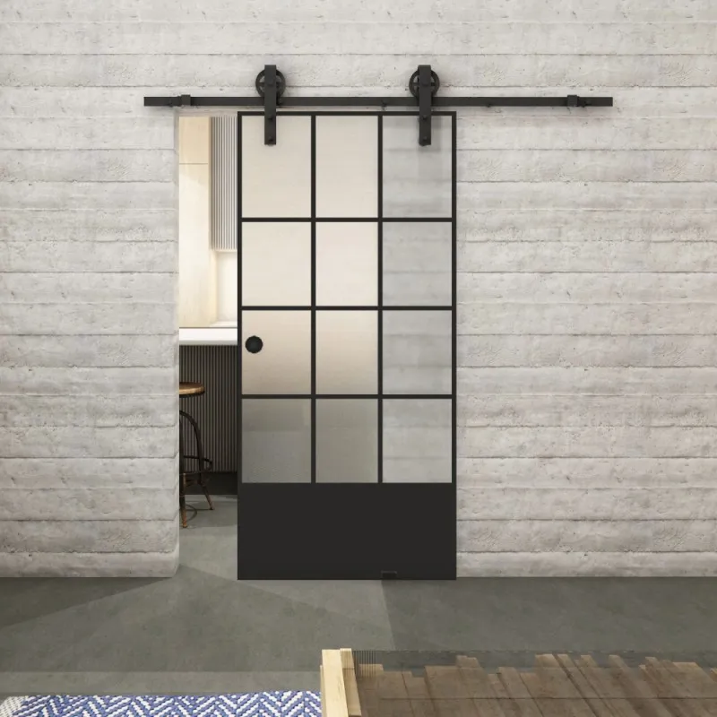 Glasschiebetür BARN-LINE Loft Schwarzlack 37 Blickdicht