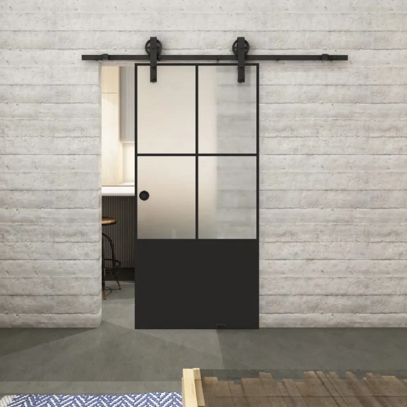 Glasschiebetür BARN-LINE Loft Schwarzlack 36 Blickdicht