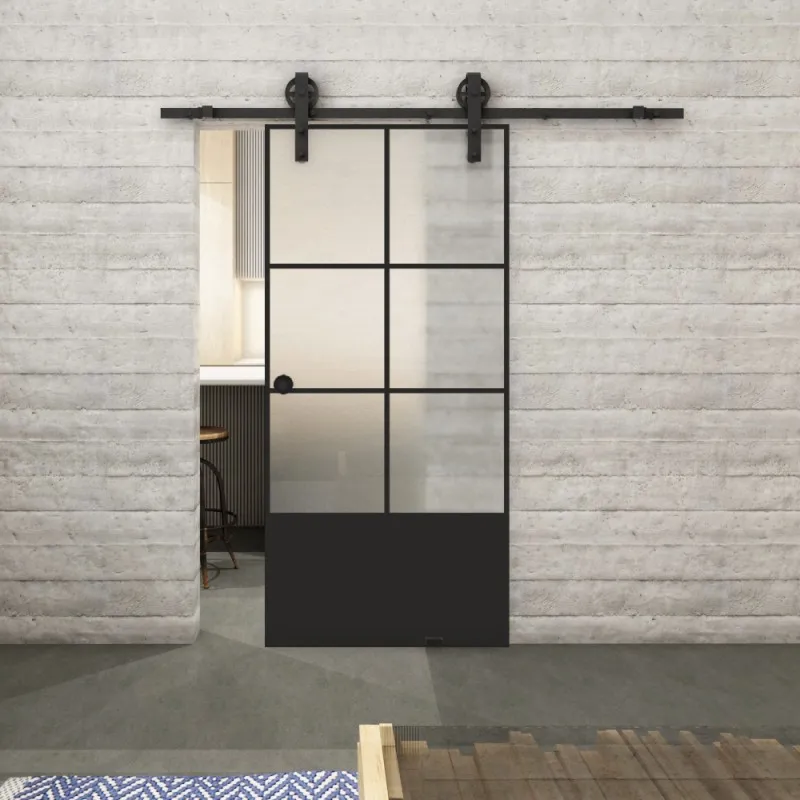 Glasschiebetür BARN-LINE Loft Schwarzlack 35 Blickdicht