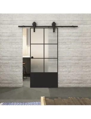 Glasschiebetür BARN-LINE Loft Schwarzlack 35 Blickdicht