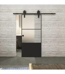 Glasschiebetür BARN-LINE Loft Schwarzlack 33 Blickdicht