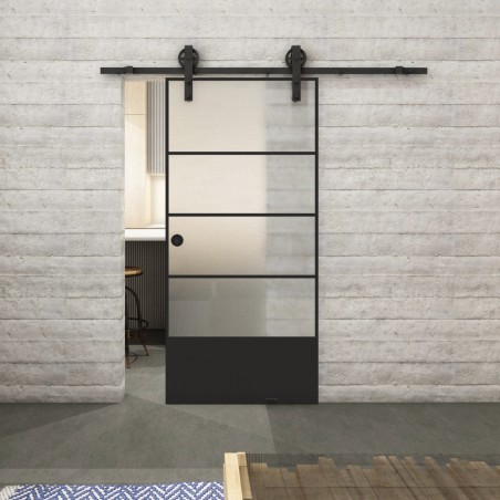 Glasschiebetür BARN-LINE Loft Schwarzlack 31 Blickdicht