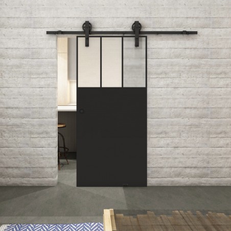 Glasschiebetür BARN-LINE Loft Schwarzlack 29 Blickdicht