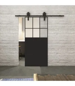 Glasschiebetür BARN-LINE Loft Schwarzlack 27 Blickdicht