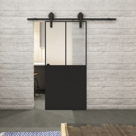 Glasschiebetür BARN-LINE Loft Schwarzlack 26 Blickdicht
