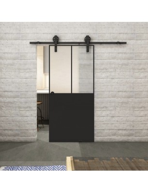Glasschiebetür BARN-LINE Loft Schwarzlack 26 Blickdicht