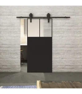 Glasschiebetür BARN-LINE Loft Schwarzlack 25 Blickdicht