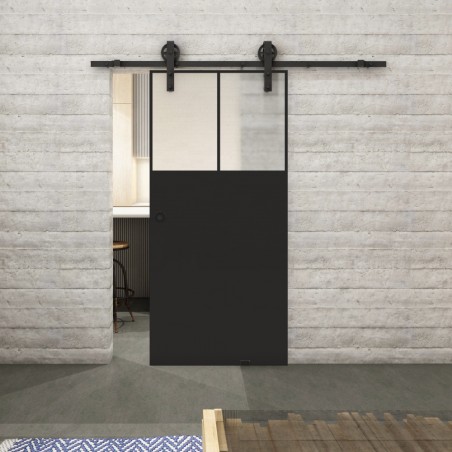 Glasschiebetür BARN-LINE Loft Schwarzlack 25 Blickdicht
