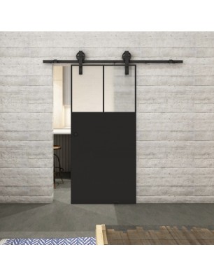 Glasschiebetür BARN-LINE Loft Schwarzlack 25 Blickdicht