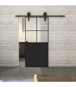 Glasschiebetür BARN-LINE Loft Schwarzlack 24 Blickdicht