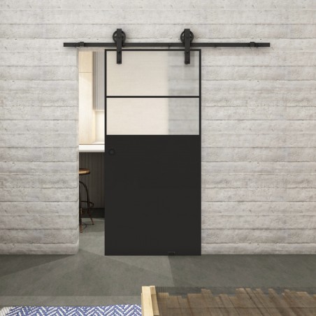 Glasschiebetür BARN-LINE Loft Schwarzlack 22 Blickdicht