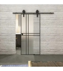 Glasschiebetür BARN-LINE Loft Schwarzlack 21 Blickdicht