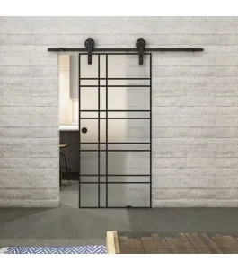 Glasschiebetür BARN-LINE Loft Schwarzlack 19 Blickdicht
