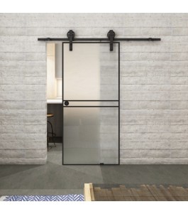 Glasschiebetür BARN-LINE Loft Schwarzlack 18 Blickdicht