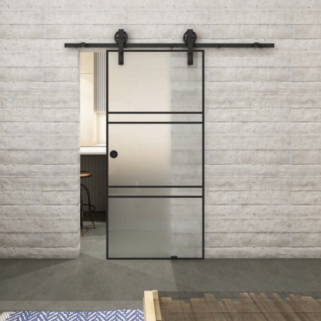 Glasschiebetür BARN-LINE Loft Schwarzlack 17 Blickdicht