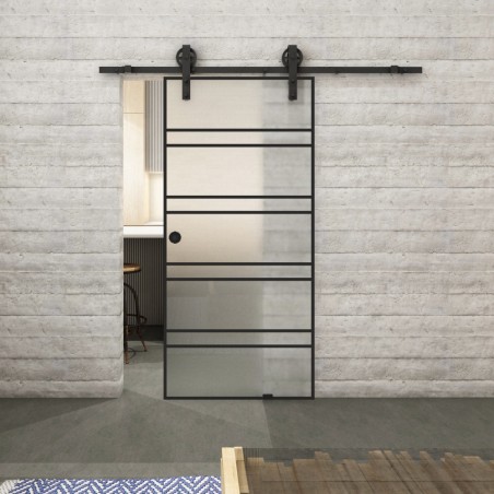 Glasschiebetür BARN-LINE Loft Schwarzlack 16 Blickdicht