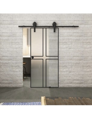 Glasschiebetür BARN-LINE Loft Schwarzlack 15 Blickdicht