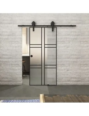 Glasschiebetür BARN-LINE Loft Schwarzlack 14 Blickdicht