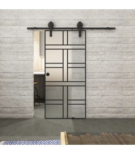 Glasschiebetür BARN-LINE Loft Schwarzlack 13 Blickdicht