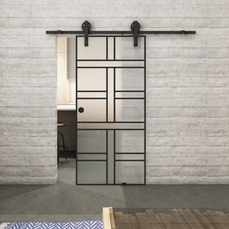 Glasschiebetür BARN-LINE Loft Schwarzlack 13 Blickdicht