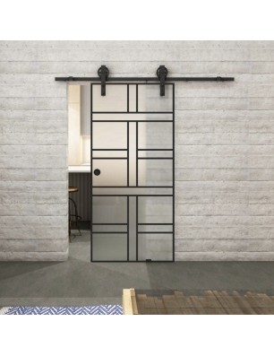 Glasschiebetür BARN-LINE Loft Schwarzlack 13 Blickdicht