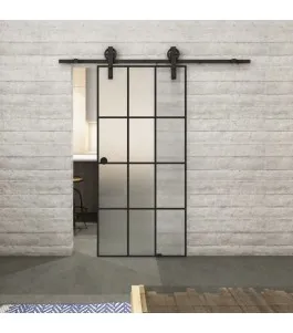 Glasschiebetür BARN-LINE Loft Schwarzlack 10 Blickdicht