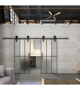 Glasschiebetür BARN-LINE Loft Schwarzlack 12 Blickdicht
