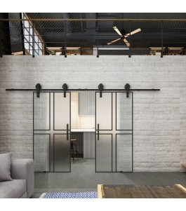 Glasschiebetür BARN-LINE Loft Schwarzlack 15 Blickdicht